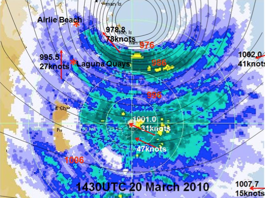 Cyclone Ului Radar Image 12.30am 21 March 2010